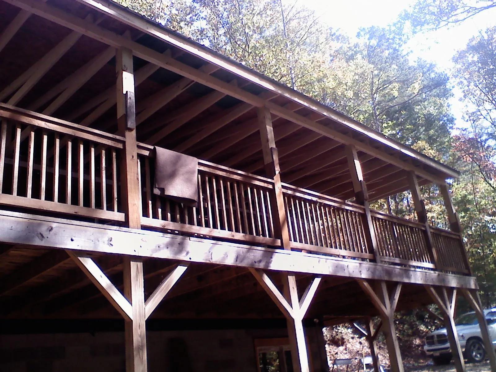 Timber framing under a new elevated porch and deck — Roof Leak Repair in Rescue by Roofing Brothers